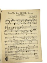 Vintage Sheet Music 1930 “Down The River Of Golden Dreams” Ukulele Piano Vocal