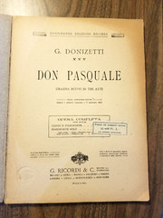 Antique Sheet Music Book G Donizetti: Don Pasquale for Piano G Ricordi & C Italy