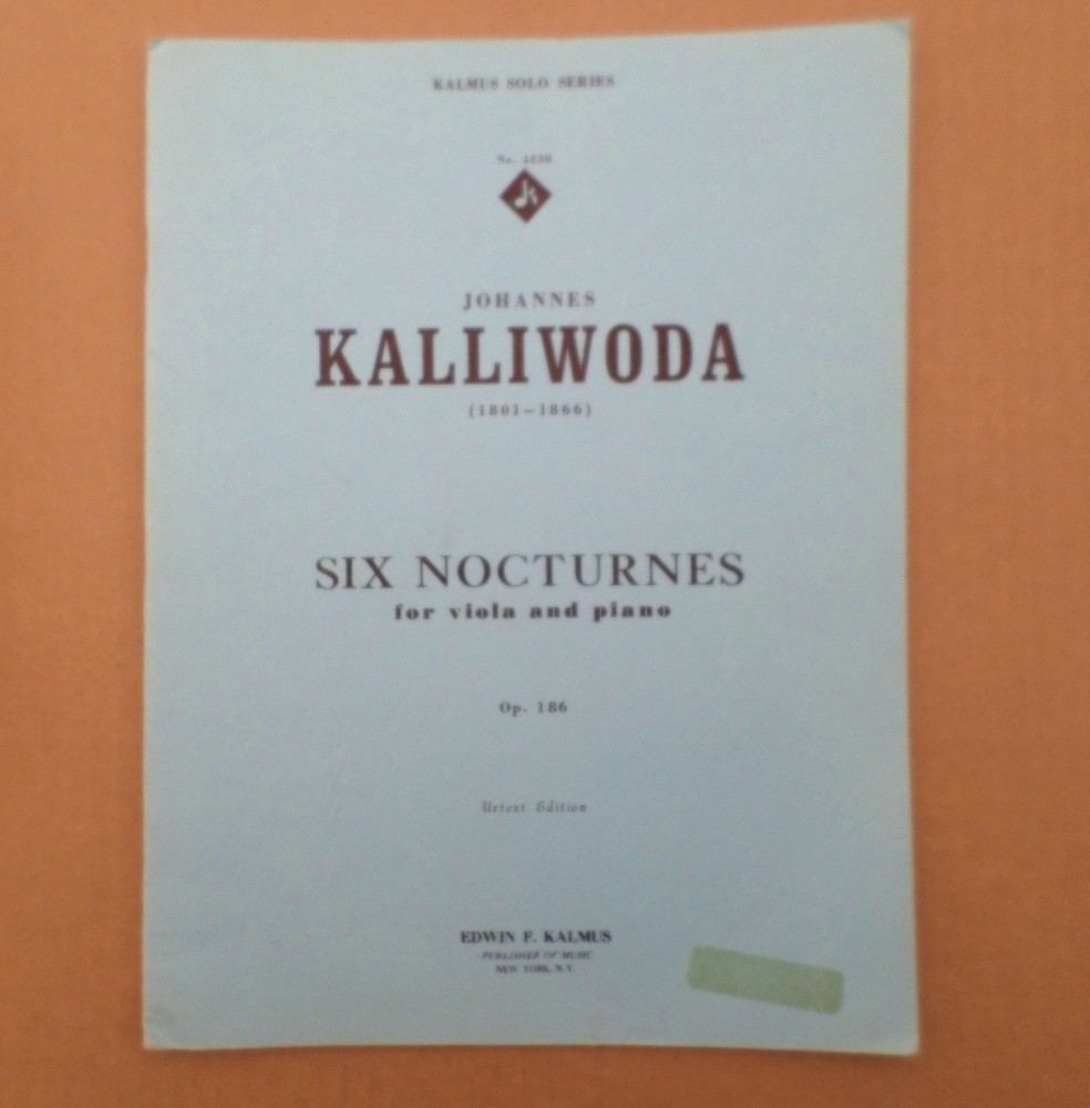 Johannes ( J.W. ) Kalliwoda Six Nocturnes for Viola and Piano Opus 186