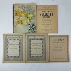 Lot of 5 Pre-War Piano Sheet Music Books Shirmer&rsquo;s Scholastic, Czerny, Velocity