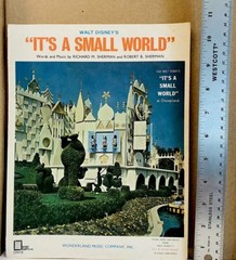 Vintage WALT DISNEY 1963 Sheet Music Institute IT&rsquo;S A SMALL WORLD 4 languages