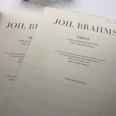 Vintage Henle Brahms Klavier Trios Piano Violin Cello Urtext Sheet Music Germany