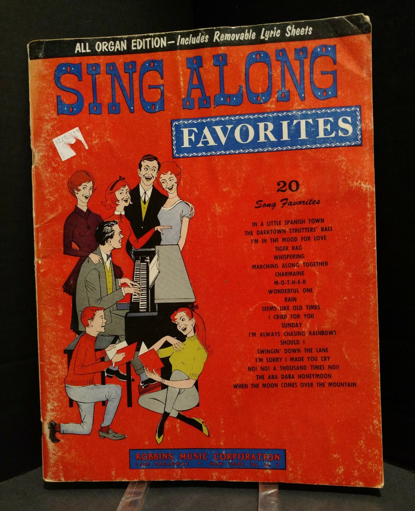 All Organ Sing Along Favorites 1963 Sheet Music Songbook 20 Songs M24