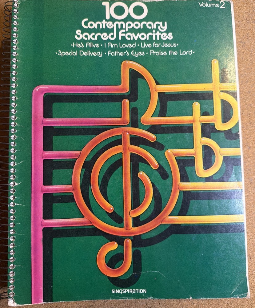 Vintage Gospel Christian Songbook 100 Sacred Favorites Spiral 240 Pages VG Cond