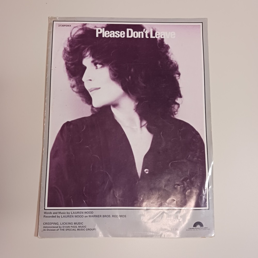 Vintage Lauren Wood « Please Don&rsquo;t Leave » Music Sheet Piano Vocals Guitar Chords