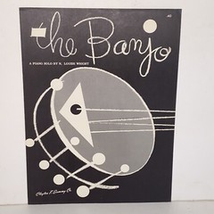 Antique 1920 The Banjo Piano Solo Sheet Music by N Louise Wright