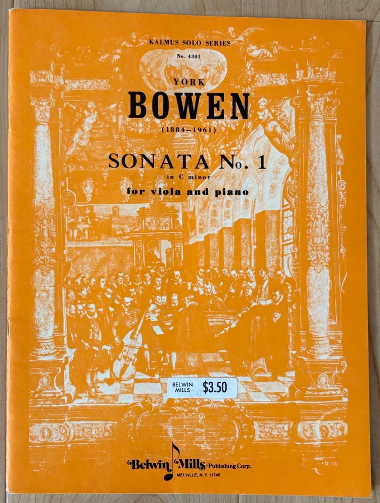 York Bowen Sonata No. 1 in C Minor for Viola and Piano Sheet Music Book