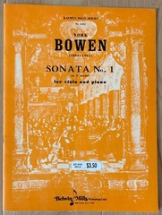 York Bowen Sonata No. 1 in C Minor for Viola and Piano Sheet Music Book