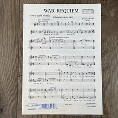 War Requiem, Op. 66 Choral Score Composed by Benjamin Britten New Hal Leonard