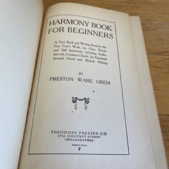 1916 Harmony Book For Beginners – 144 Pages – Antique Book Preston Ware Orem