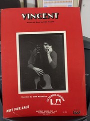 Don McLean Promo Copy Sheet Music Vincent Folk Pop Rock Piano Guitar Voice Very