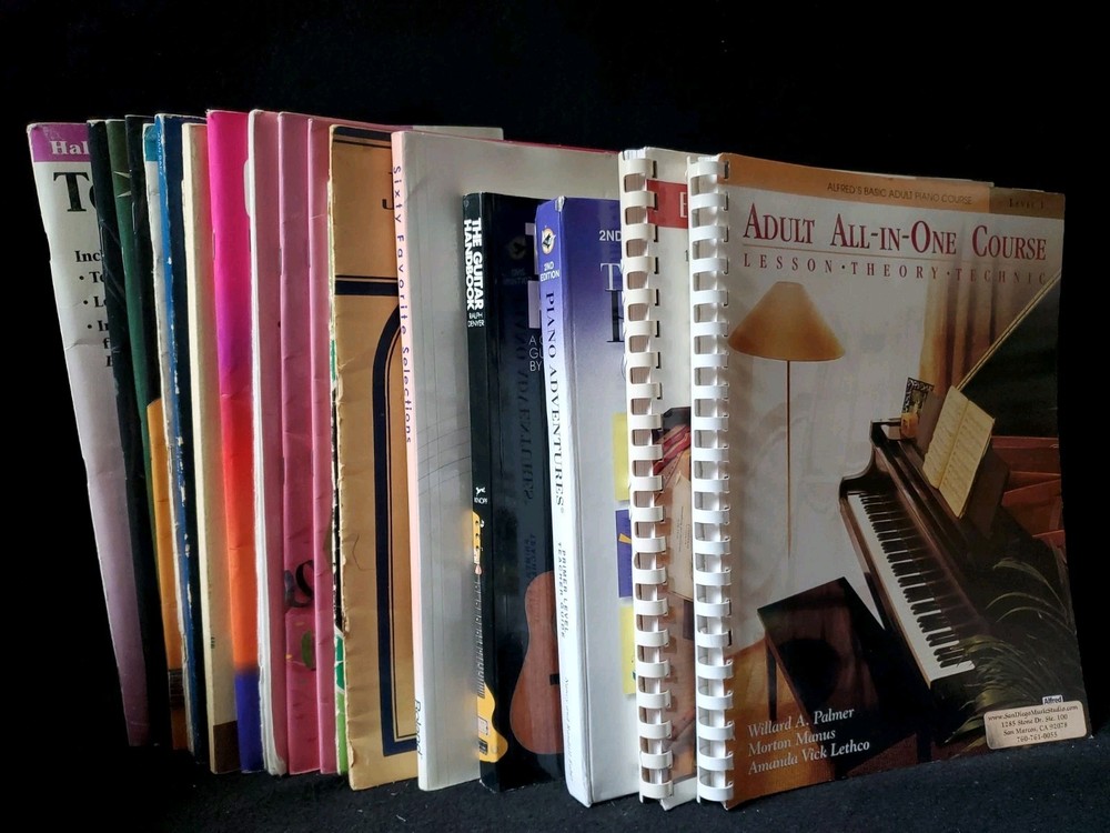 Lot of 20 Piano & Guitar Music Instruction Books — Alfred, Bastien, Faber, Rolan