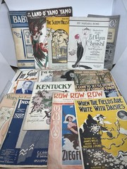 Vintage Sheet Music Lot 1920s 1930s Irving Berlin Ziegfeld Illustrated (58-23)