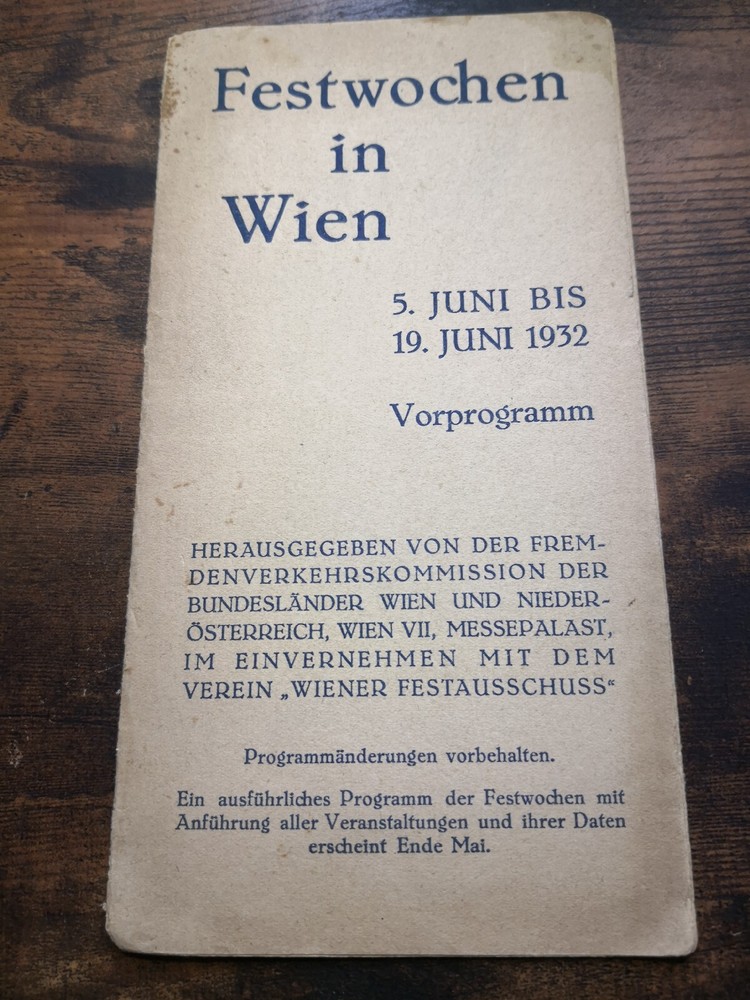1932 Austria Vienna Festival Programme Music Orchestra Haydn Booklet Brochure