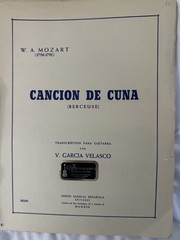 Mozart Cancion De Cuna Guitar Sheet Music 1964 V. Garcia Velasco Vintage Spain