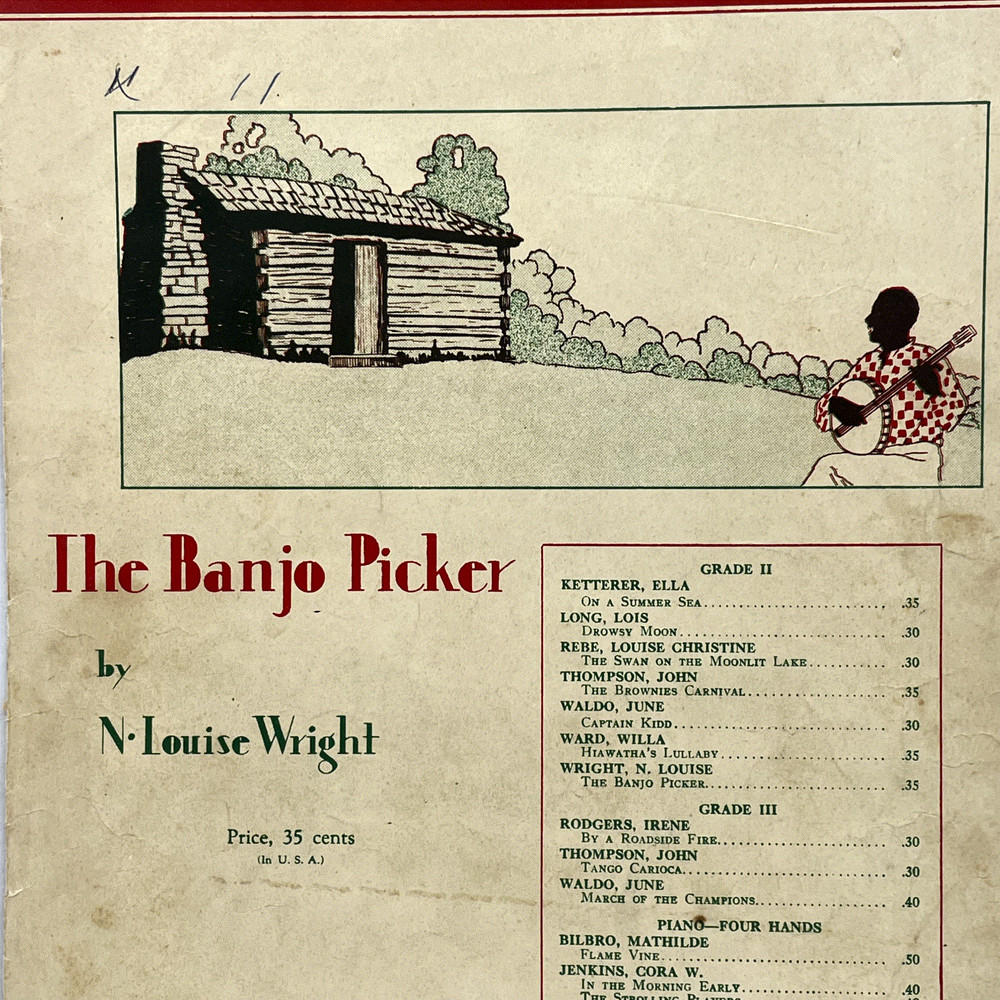 1936 The Banjo Picker N Louise Wright Willis Music Co Vintage Sheet Music