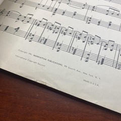 Tchaikovsky Piano Concerto Bb Minor Piano Sheet Music Manhattan 1941 Vintage