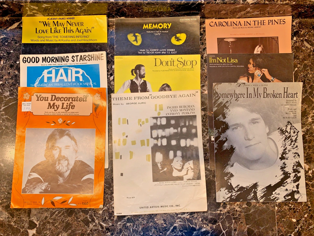 Pop Rock Piano Sheet Music from Movies, Musicals & Popular Artists Set of 9