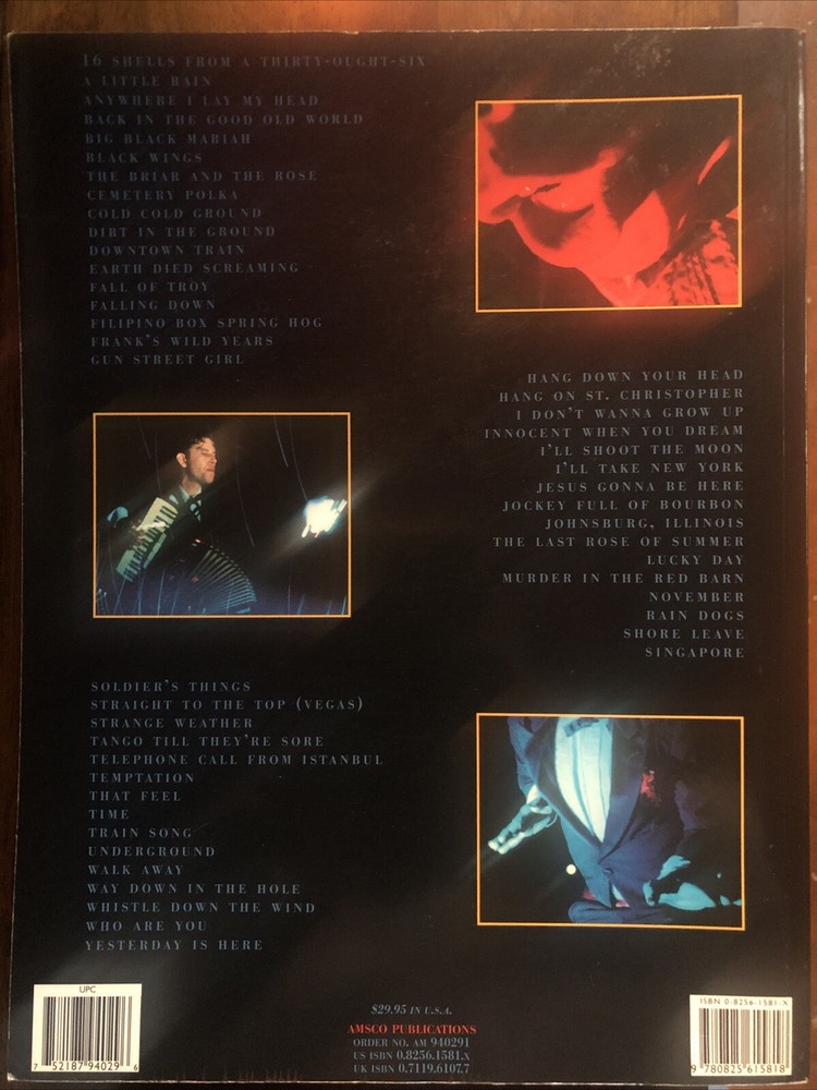 Tom Waits Beautiful Maladie Sheet Music Guitar Piano Vocal 48 Songs Jim Jarmusch