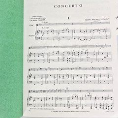 Telemann Concerto In G Major Viola Piano Sheet Music Intl Music Co Vintage