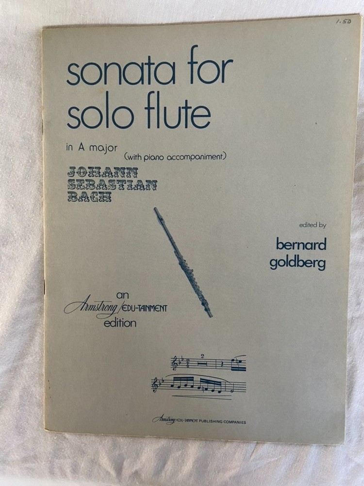 Sonata for Solo Flute in A major Bach with piano accompaniment
