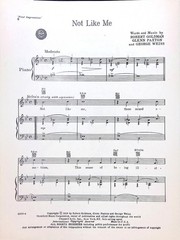 Not Like Me Sheet Music First Impressions 1959 Musical Flop Robert Goldman Weiss