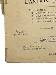 1906 Sheet Music Book A CYCLE OF LIFE Landon Ronald High Voice Madame Melba