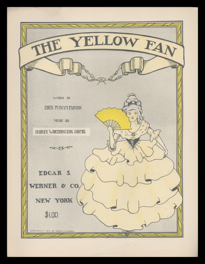 YELLOW FAN 1915 Japanese Fantasy RECITATION w/PIANO Vintage Sheet Music