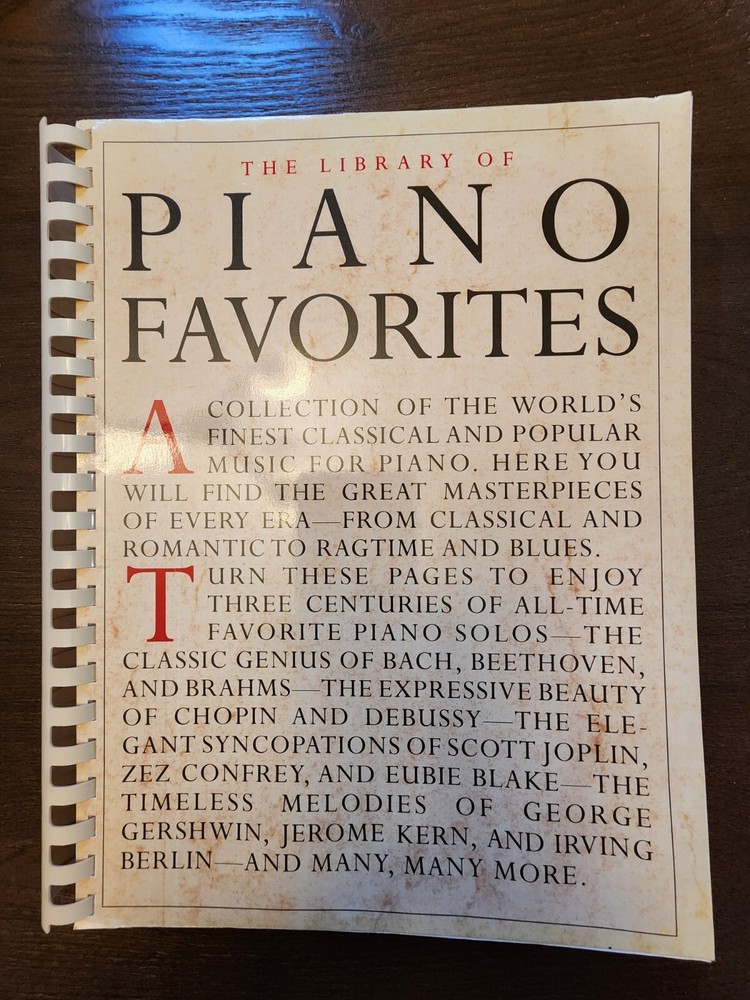 Library of Piano Favorites (1997, Spiral Bound, AMSCO) piano collection book