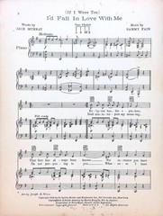If I Were You I&rsquo;d Fall In Love With Me Sheet Music Jack Murray Sammy Fain 1929