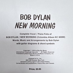 Bob Dylan New Morning Complete Vocal/Piano Folio Sheet Music KC30290