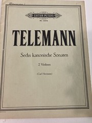 Telemann Sechs Kanonische Sonaten 2 Violinen Edition Peters Nr 4394