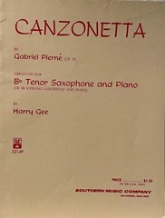Canzonetta, by Pierne, B Flat Tenor Sax and Piano, Arr. Harry Gee