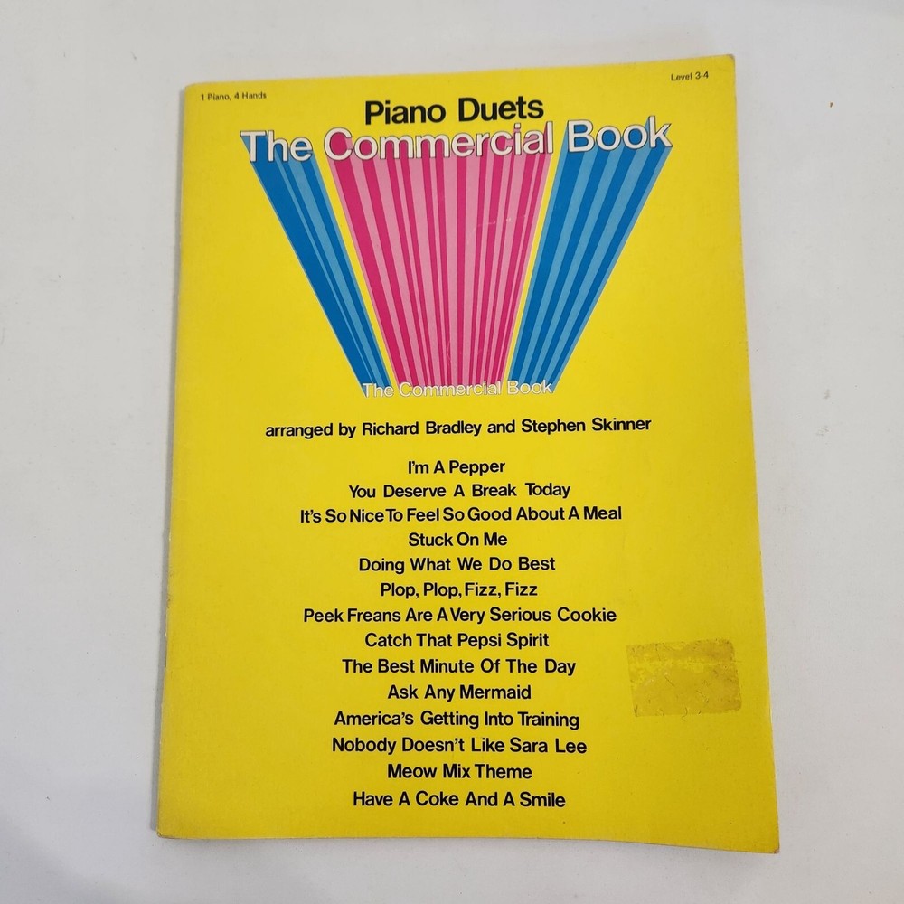 1981 Piano Duets Commercials Jingles Brands Sheet Music Book Level 3-4