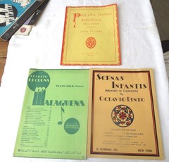Lot of 9 VTG Sheet Music Piano Solos Scenas Infantis Malaguena Dance of Spain