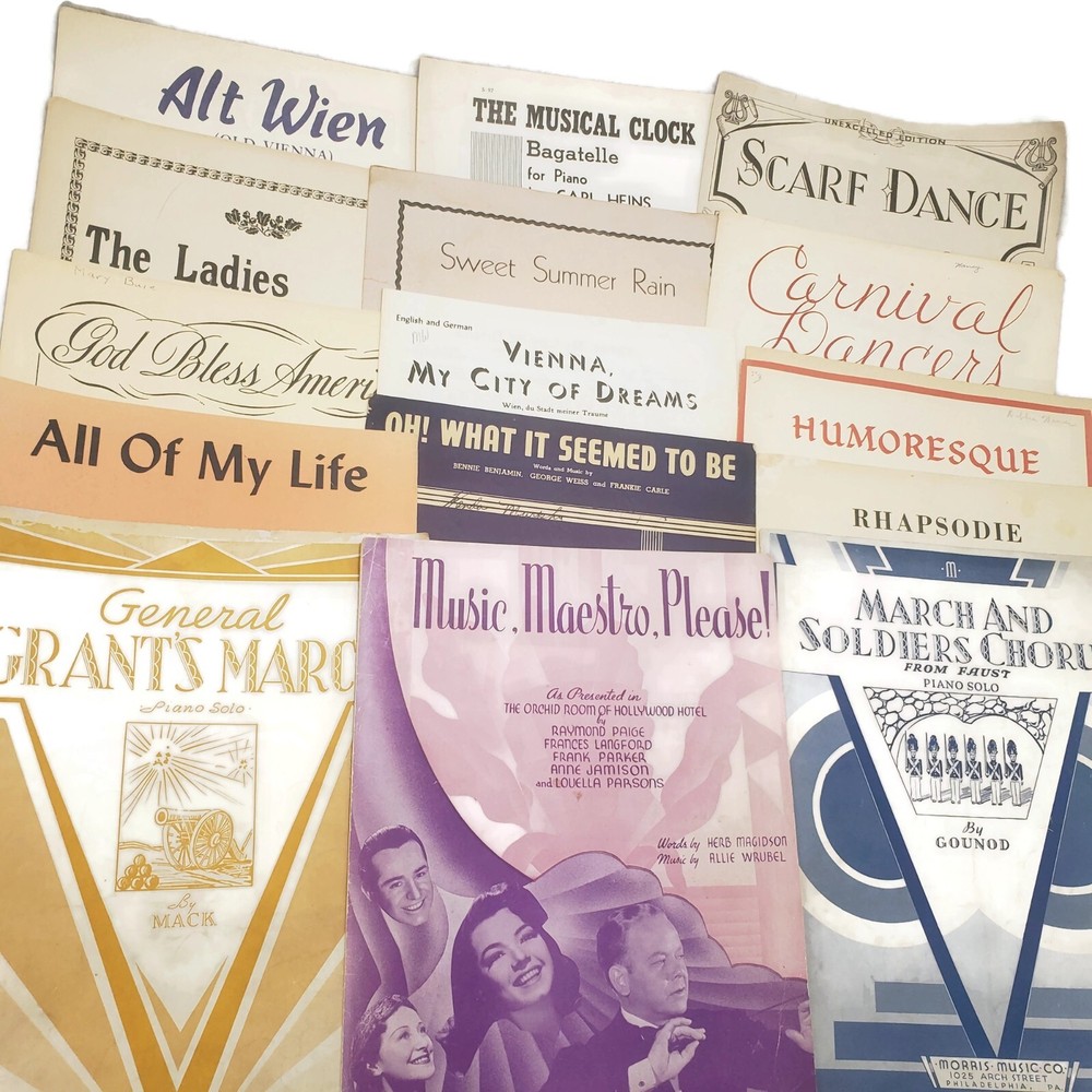 Vintage Sheet Music Lot 1930s 1940s Big Band Classical Folk Songs Piano Student