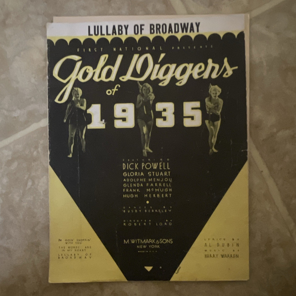 M. Witmark & Sons Lullaby of Broadway Sheet Music Voice & Piano MPN 17910