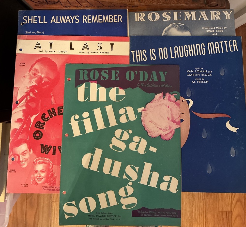 Vintage Antique Mixed Lot of 5 Sheet Music 1930’s-40’s Various Artists Genres #K