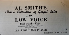 1956 Singspiration LOW VOICE #8 Eight Gospel Music Songbook Baritone Alto Solos