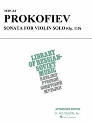 Sonata Op 115 Violin Solo Sheet Music Sergei Prokofiev NEW 050336190