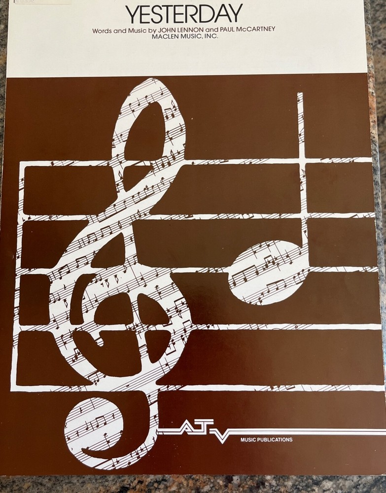 VTG 1965 Beatles YESTERDAY Lennon & McCartney Sheet Music Cherry Lane Music