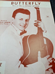 Charlie Gracie Butterfly 1957 Sheet Music Anthony September Rockabilly Piano VTG