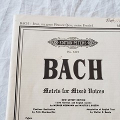 Bach Motets for Mixed Voices Motet 3 Jesus My Great Pleasure 1958 Music Church