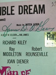 Vintage 1965 Sheet Music for « The Impossible Dream » Man Of La Mancha Musical