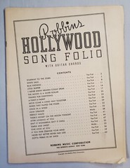 Robbins Hollywood Song Folio Vintage Songbook Music Anthology 1939 No Cover