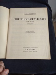 Vintage Carl Czerny School Of Velocity Opus 299 For Piano Edition Peters No 2411