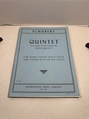 Schubert Quintet In “A” Major D. 667 Opus 114 “Trout Quintet” Piano,Violin Etc