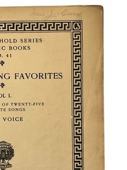 1908 Sheet Music Book MODERN SONG FAVORITES Household Series No. 41 Low Voice