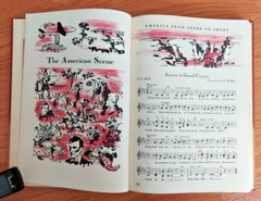 Sing Out! A Singing School Illustrated Edition 1950 Music Notes Vintage Book