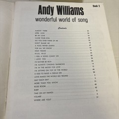 Andy Williams Book 2 Wonderful World of Song Robbins Music Guitar Chords 1965